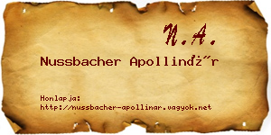 Nussbacher Apollinár névjegykártya